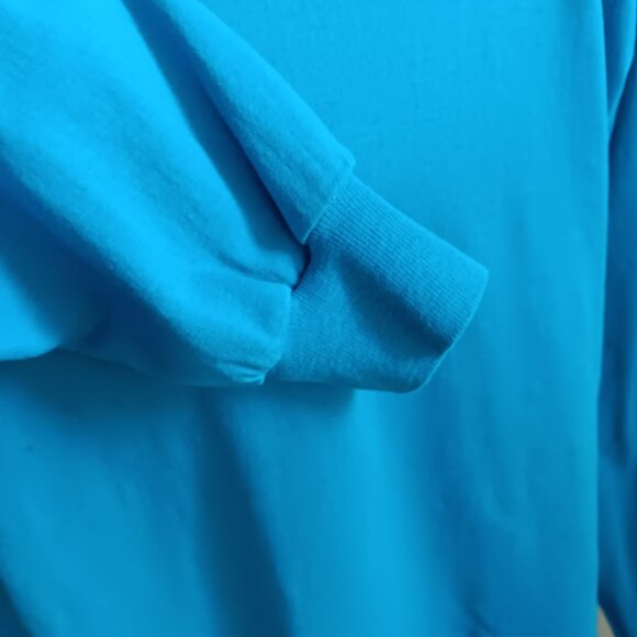 Men's XL Vintage T-shirt Sunbelt Sportswear Turquoise Long Sleeve Crewneck 90's - Picture 5 of 6